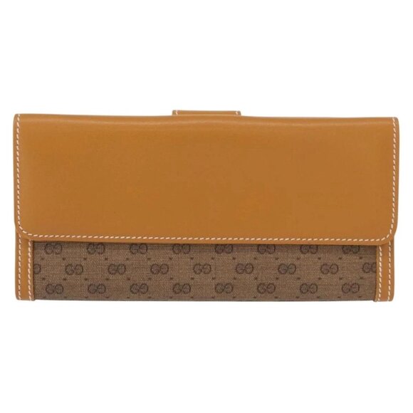 GUCCI Micro GG Supreme Long Wallet PVC Beige Gold - Picture 2 of 16